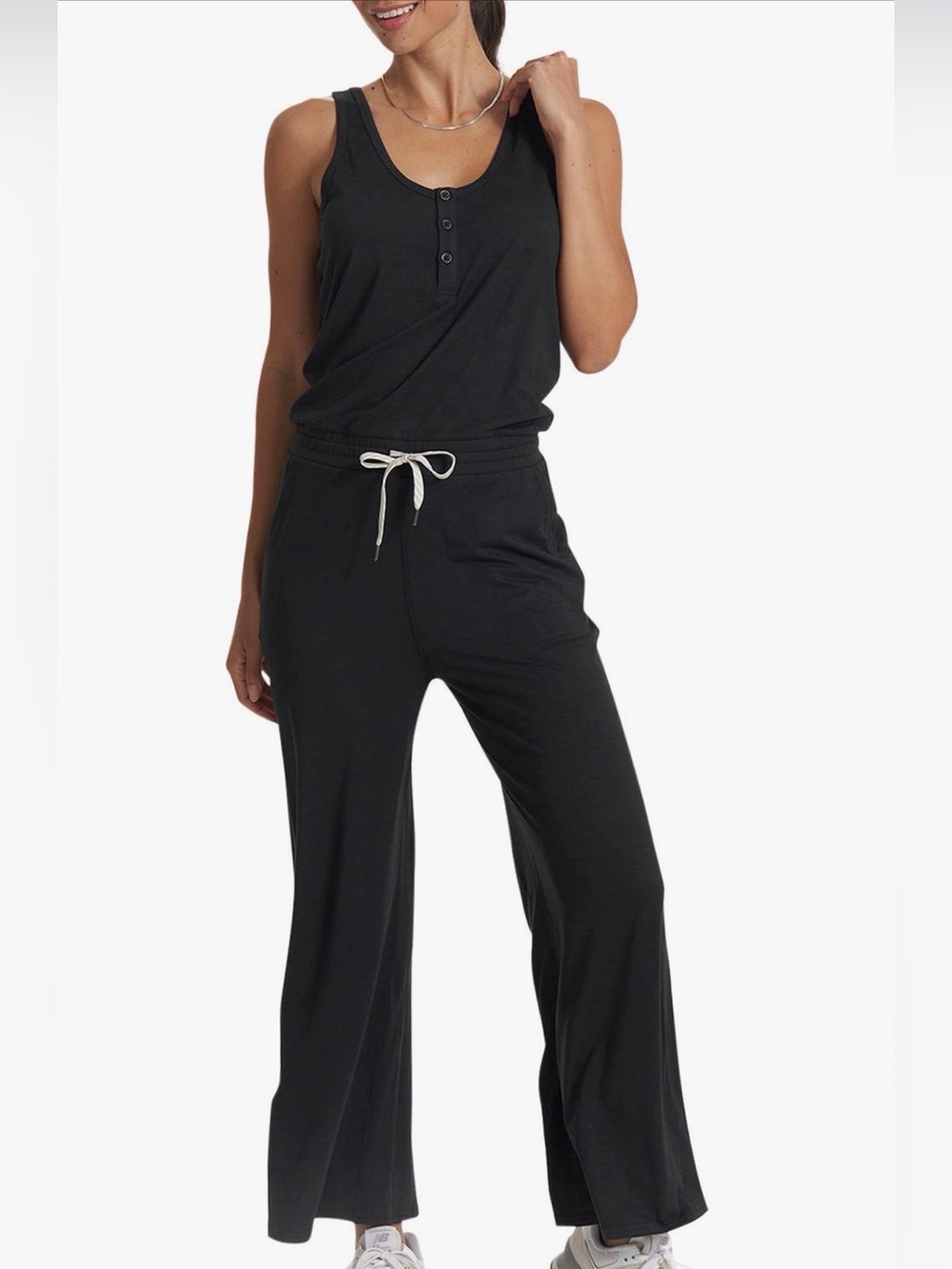 New NWT Women’s Vuori Falls Jumpsuit Black Heather Size M Medium